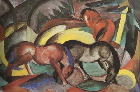 Franz Marc Three Horses (mk34) Germany oil painting art